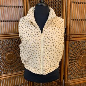 ONLY Corduroy Floral Puffer Vest – Size Small